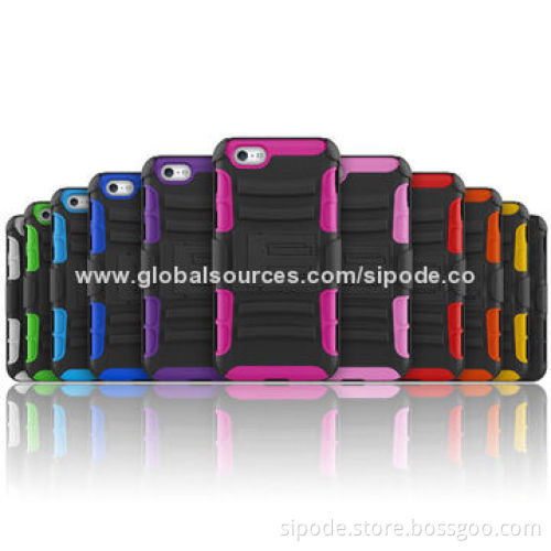 Heavy-duty hybrid cases for iPhone 6 with rubber coating